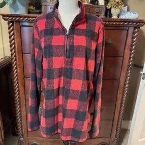 PENDLETON Men's Buffalo Check Plaid Quarter Zip Pullover Size L